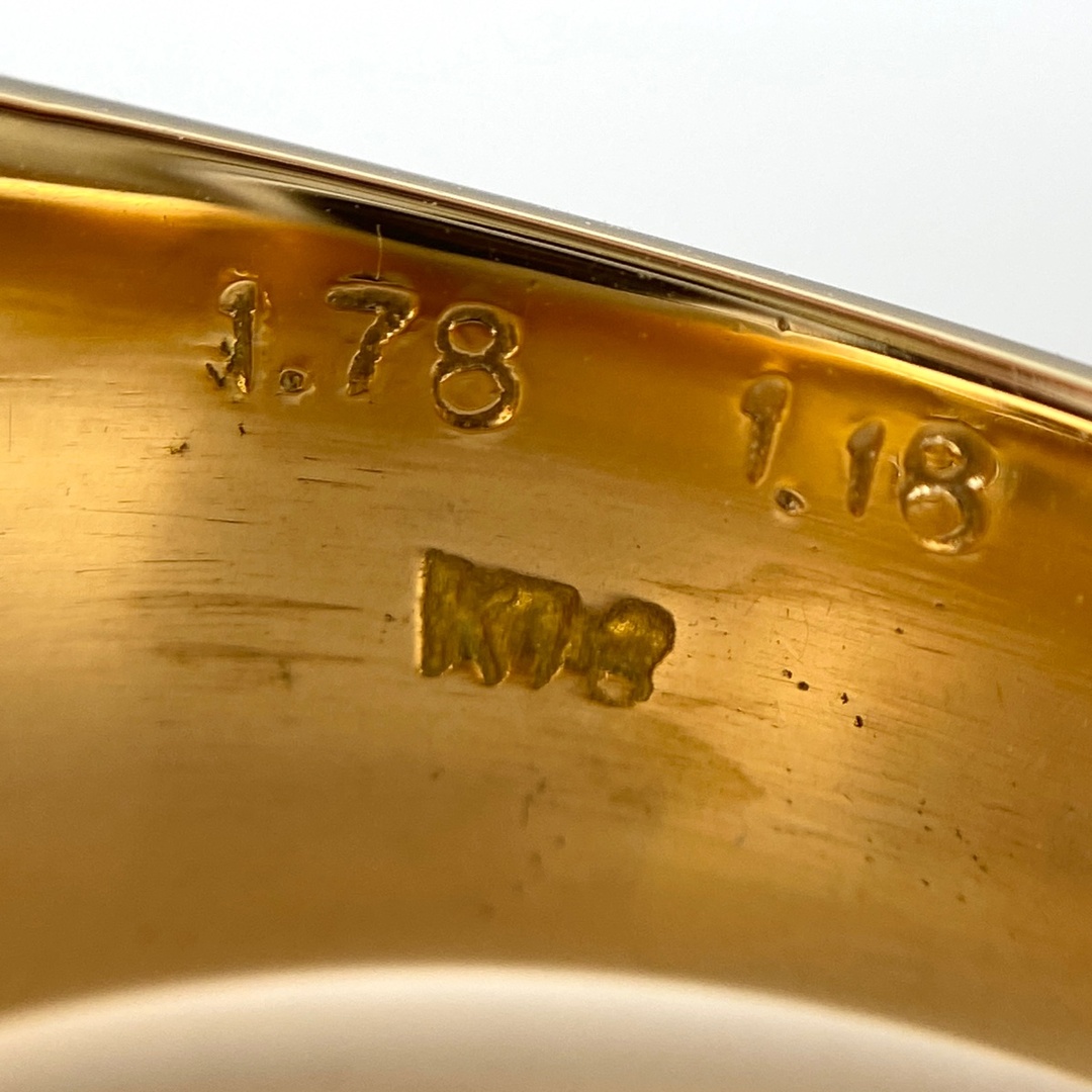 ファイアオパール デザインリング 17号 K18 【中古】 レディースのアクセサリー(リング(指輪))の商品写真