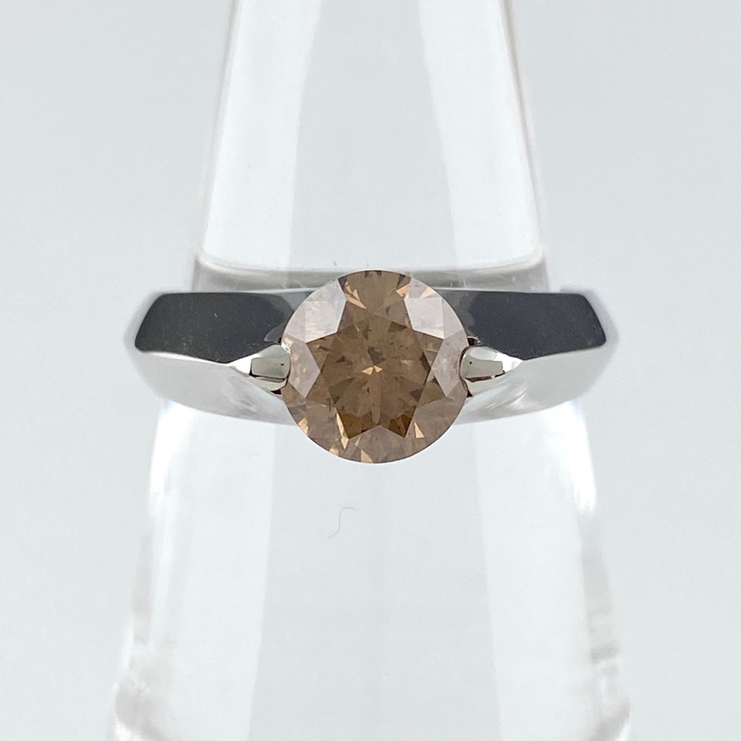 ダイヤモンド デザインリング 14号 Pt900 【中古】 レディースのアクセサリー(リング(指輪))の商品写真