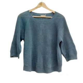 MargaretHowell(マーガレットハウエル) 七分袖カットソー サイズ2 M レディース美品  - ネイビー クルーネック/麻