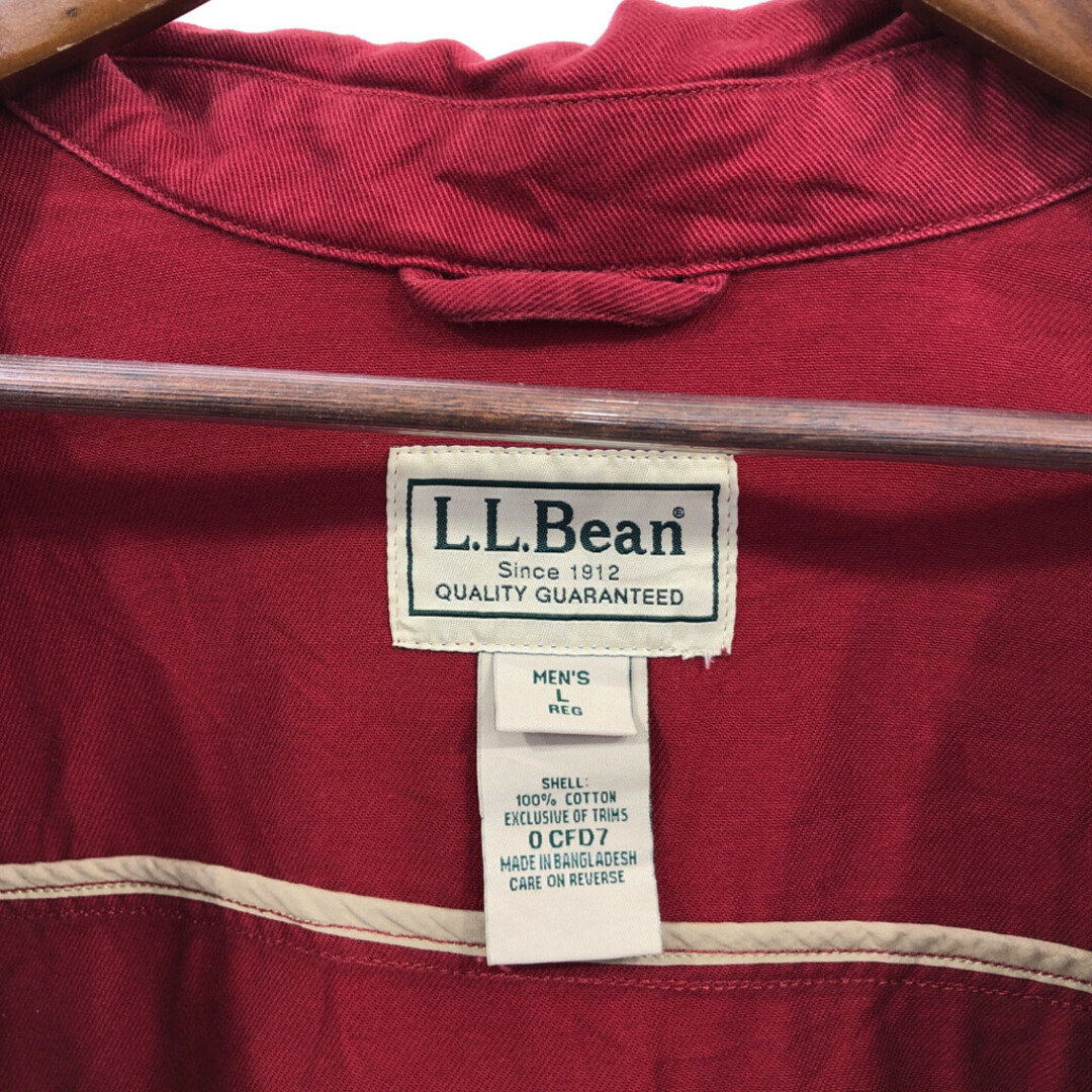 L.L.Bean(エルエルビーン)のL.L.Bean エルエルビーン デニムジャケット アウトドア アメカジ ワインレッド (メンズ L) 中古 古着 Q6912 メンズのジャケット/アウター(Gジャン/デニムジャケット)の商品写真