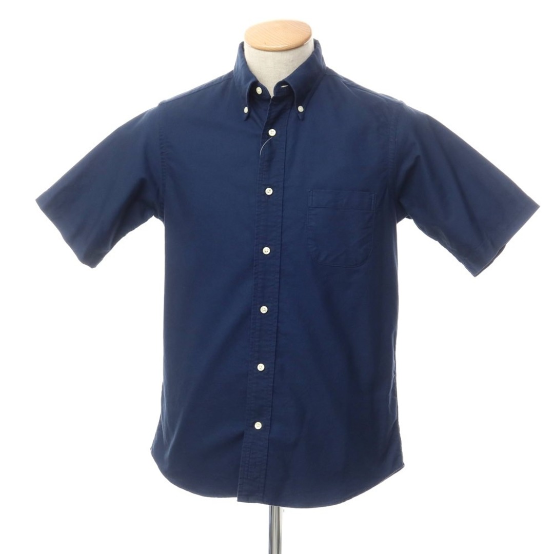 INDIVIDUALIZED SHIRTS(インディヴィジュアライズドシャツ)の【中古】インディビジュアライズドシャツ INDIVIDUALIZED SHIRTS オックスフォードコットン 半袖BDシャツ ネイビー【サイズ14 1/2】【メンズ】 メンズのトップス(シャツ)の商品写真