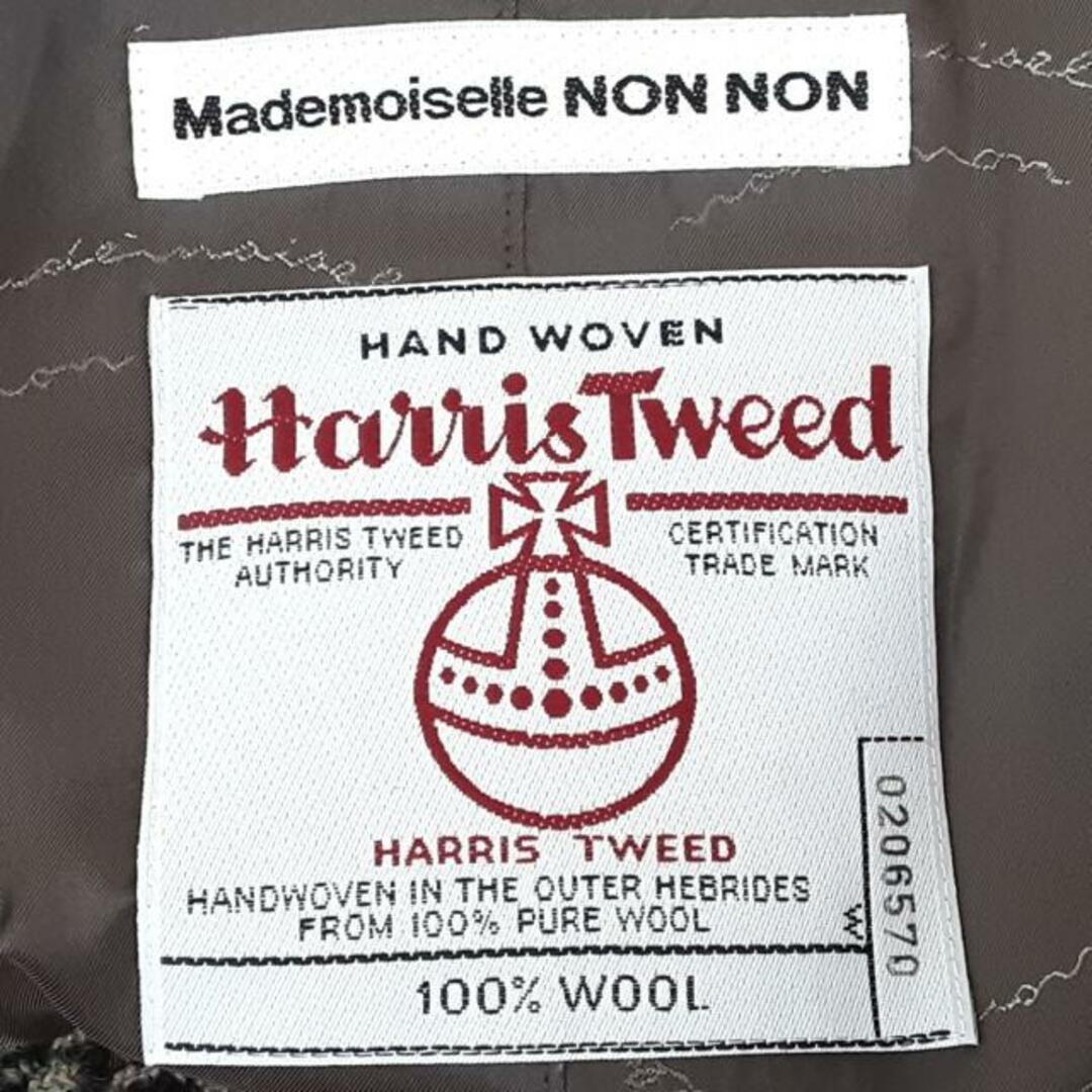 Harris Tweed(ハリスツイード)のHarris Tweed(ハリスツイード) ベスト サイズ38 M レディース美品  - ダークブラウン×ベージュ×マルチ Mademoiselle NON NONコラボ レディースのトップス(ベスト/ジレ)の商品写真