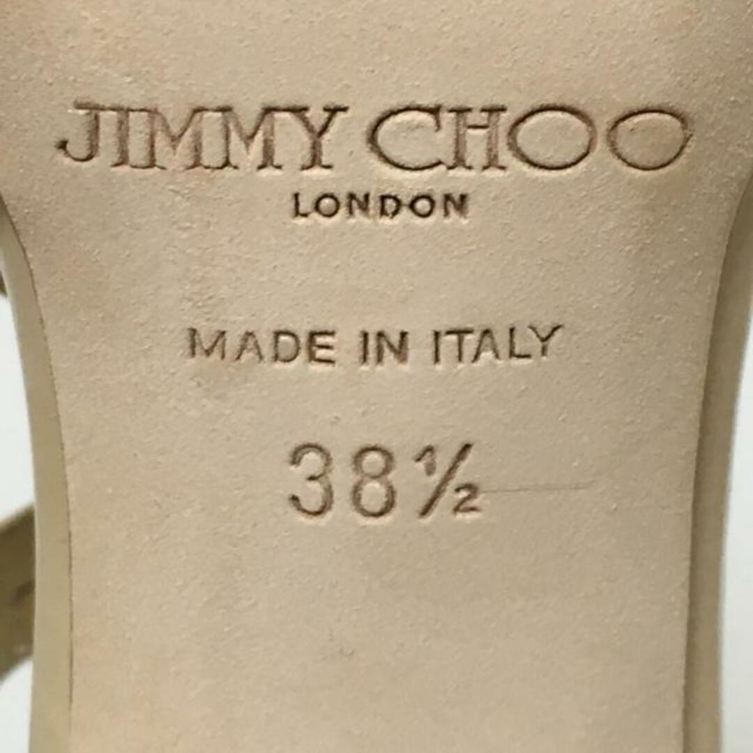 JIMMY CHOO(ジミーチュウ)のJIMMY CHOO(ジミーチュウ) パンプス 38 1/2 レディース - ベージュ オープントゥ エナメル（レザー） レディースの靴/シューズ(ハイヒール/パンプス)の商品写真