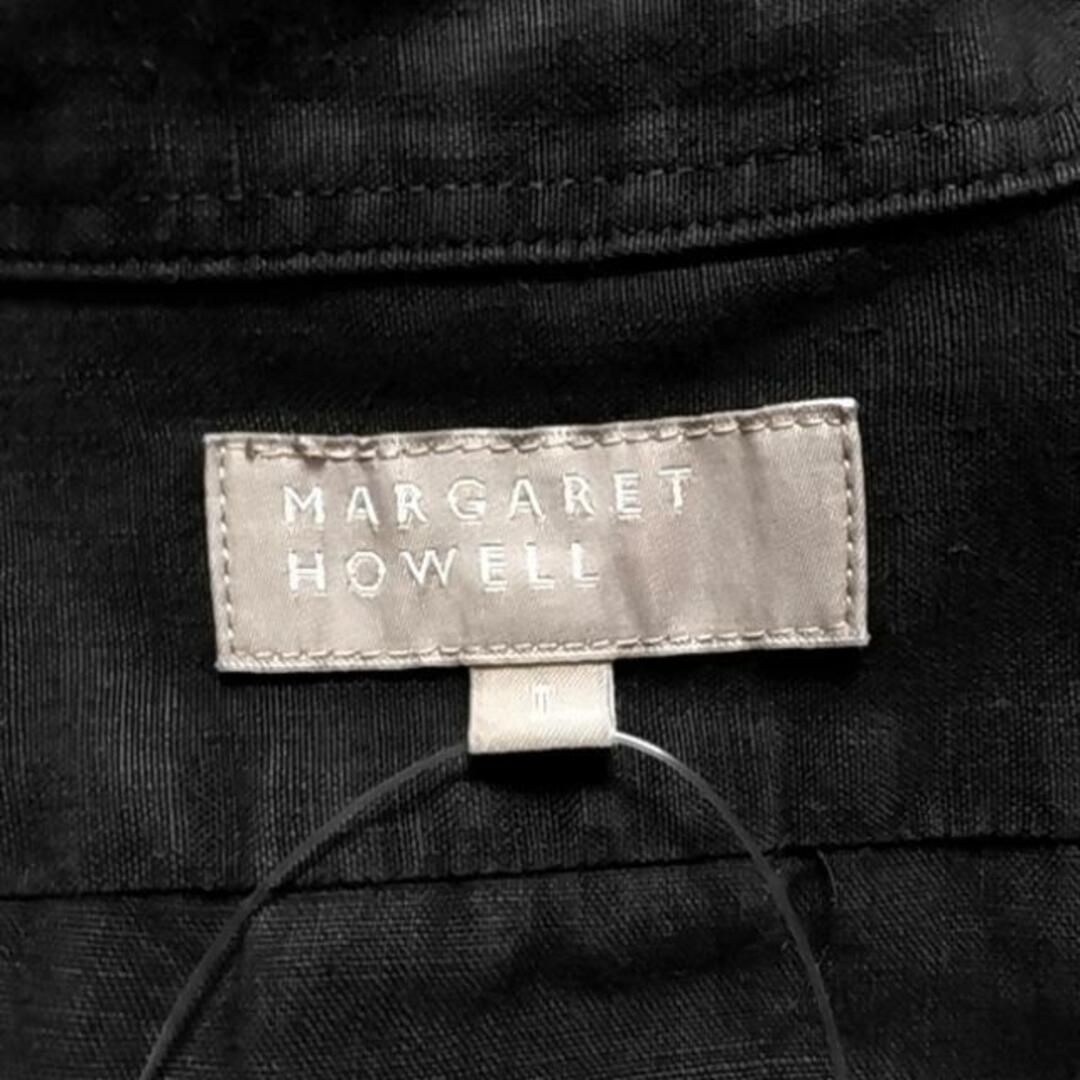 MARGARET HOWELL(マーガレットハウエル)のMargaretHowell(マーガレットハウエル) ワンピース サイズ1 S レディース - 黒 レギュラーカラー/七分袖/ロング/麻 レディースのワンピース(その他)の商品写真