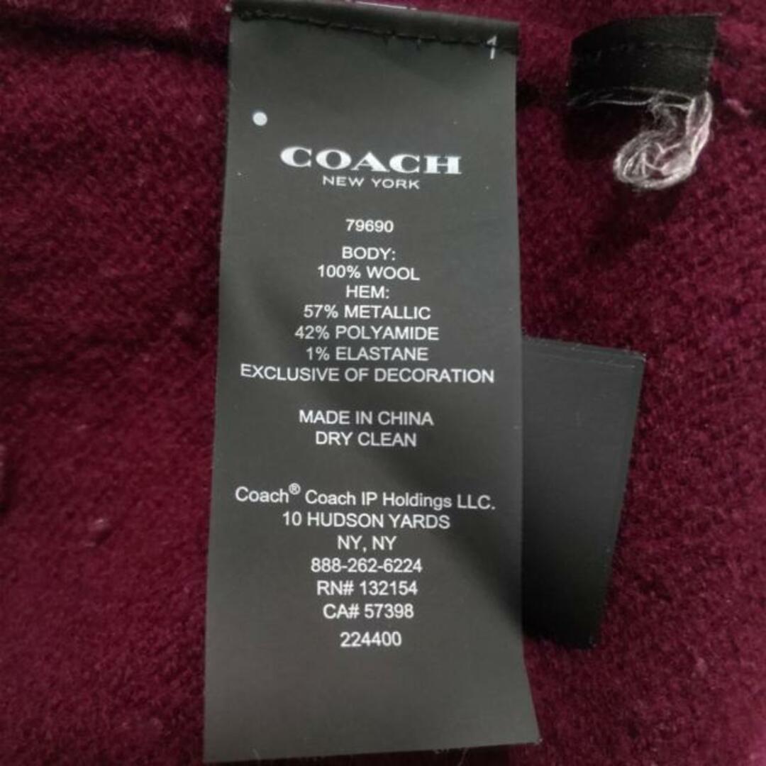 COACH(コーチ)のCOACH(コーチ) 長袖セーター サイズXS レディース - ボルドー×ライトブラウン×マルチ クルーネック/ラメ レディースのトップス(ニット/セーター)の商品写真