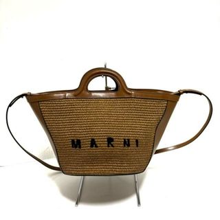 マルニ(Marni)のMARNI(マルニ) トートバッグ美品  トロピカリア BMMP0068Q0 P3860 ライトブラウン×ブラウン×黒 かごバッグ コットン×ナイロン×レザー(トートバッグ)