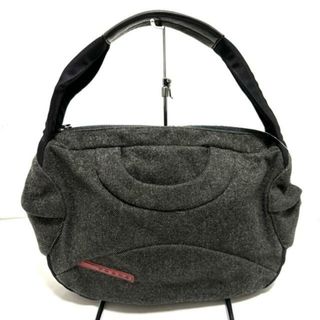 PRADA SPORT(プラダスポーツ) ハンドバッグ美品  - ダークグレー×黒 ウール×ナイロン×レザー(ハンドバッグ)