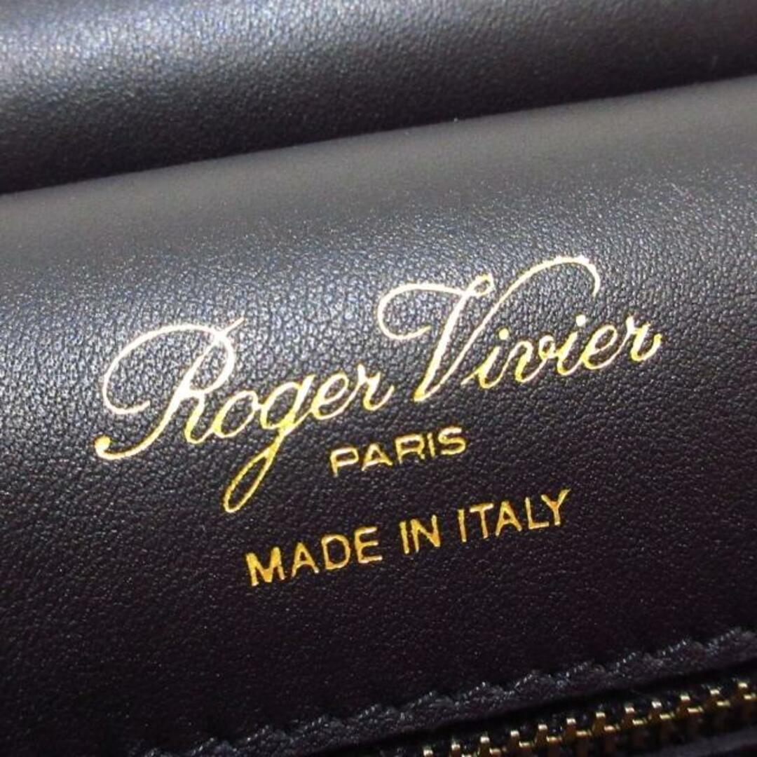 ROGER VIVIER(ロジェヴィヴィエ)のRogerVivier(ロジェヴィヴィエ) ハンドバッグ レディース美品  ヴィヴ カバ フラワー ストラス バックル RBWAMAA0151D8CB999 黒 ビジュー レザー レディースのバッグ(ハンドバッグ)の商品写真