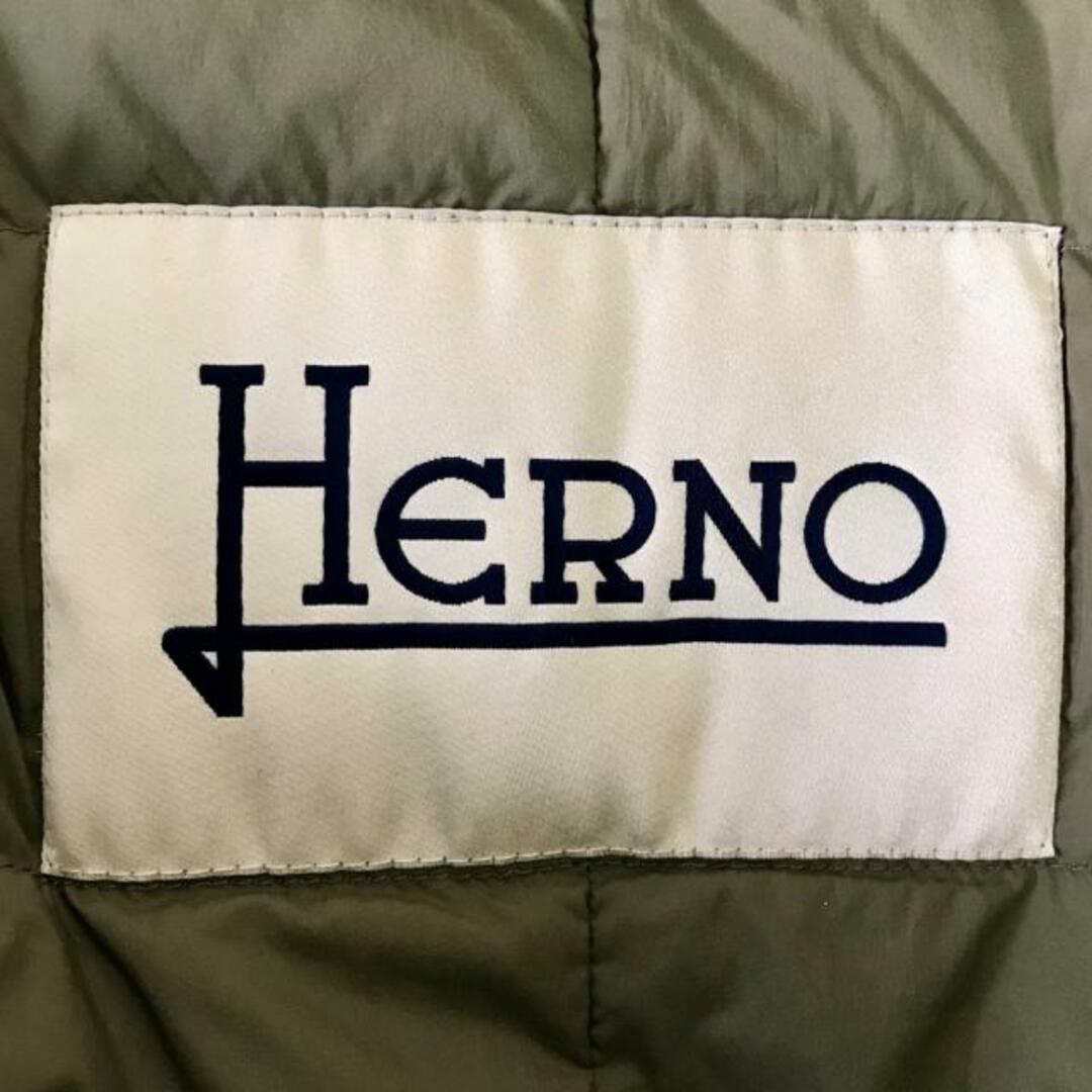 HERNO(ヘルノ)のHERNO(ヘルノ) ダウンコート サイズ40 M レディース - カーキ 長袖/異素材切替/秋/冬 レディースのジャケット/アウター(ダウンコート)の商品写真