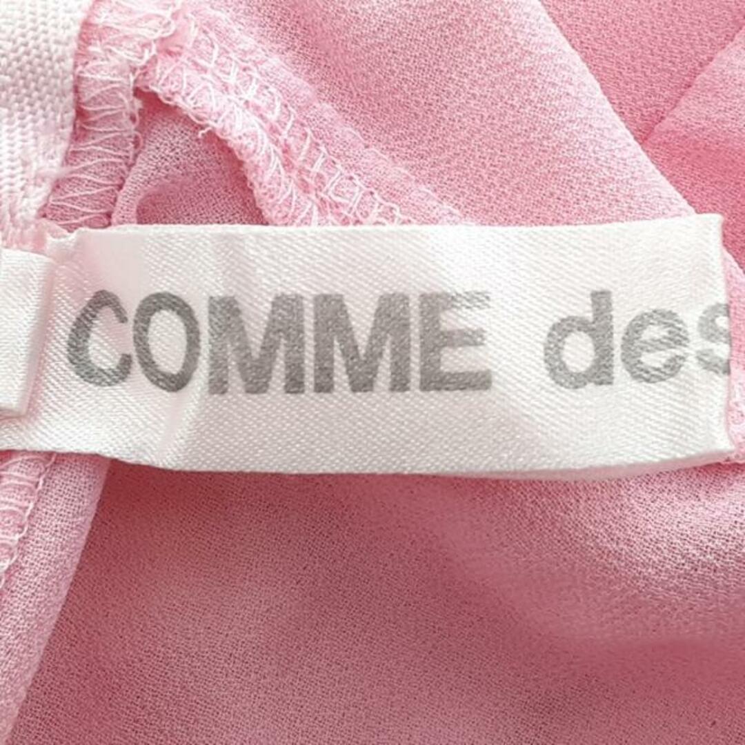 COMME des GARCONS(コムデギャルソン)のCOMMEdesGARCONS(コムデギャルソン) ノースリーブカットソー サイズM レディース美品  - ピンク×アイボリー レース/フリル レディースのトップス(カットソー(半袖/袖なし))の商品写真