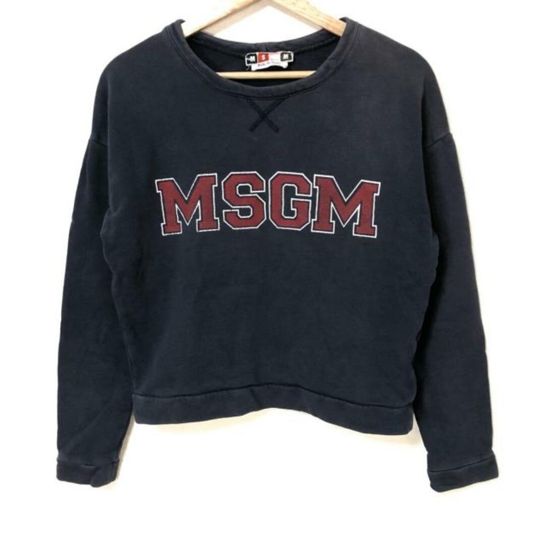 MSGM(エムエスジイエム)のMSGM(エムエスジィエム) トレーナー サイズS レディース - ネイビー×レッド×白 長袖 レディースのトップス(トレーナー/スウェット)の商品写真