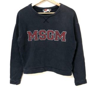 エムエスジイエム(MSGM)のMSGM(エムエスジィエム) トレーナー サイズS レディース - ネイビー×レッド×白 長袖(トレーナー/スウェット)