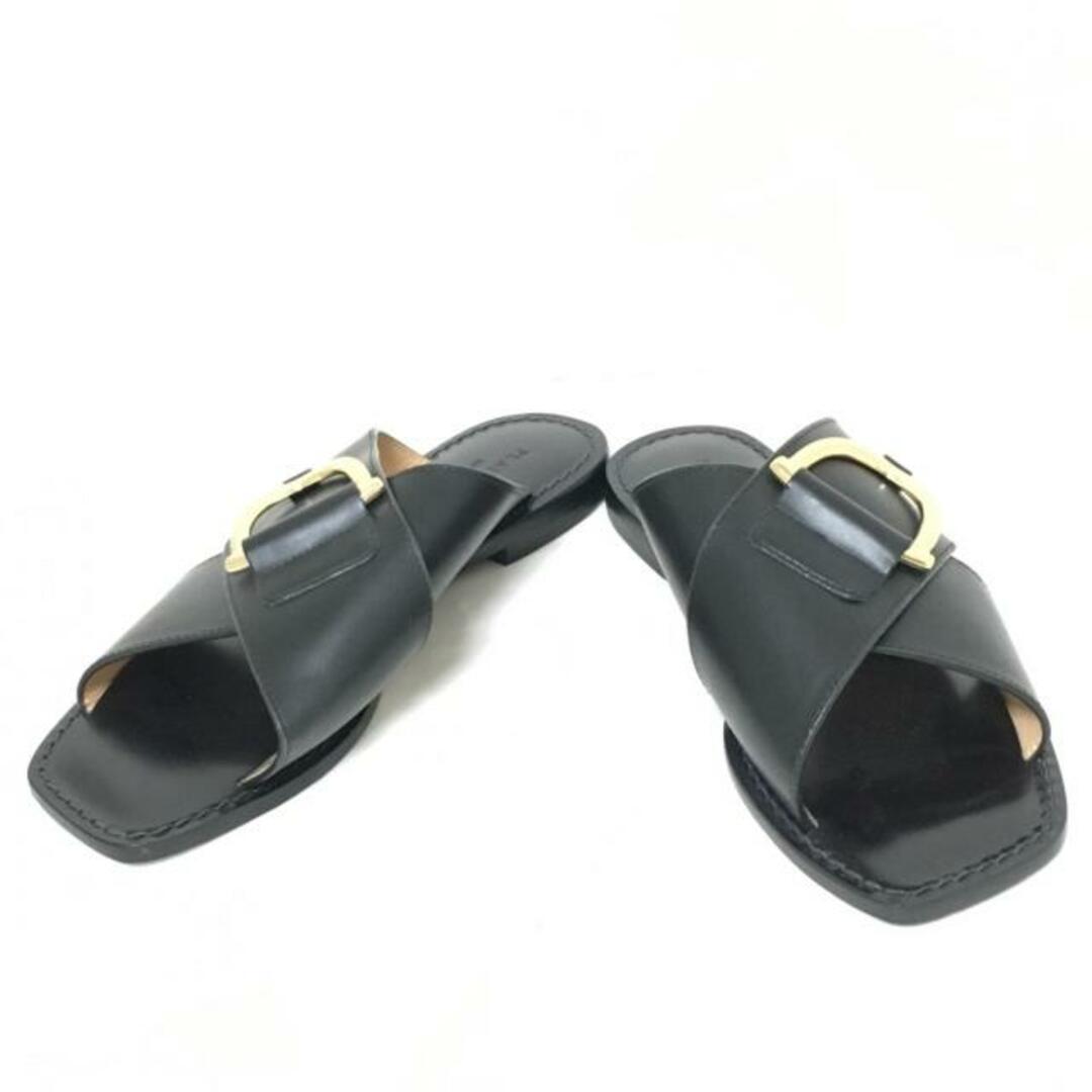 PLAIN PEOPLE(プレインピープル) サンダル 38 レディース - 黒 レザー レディースの靴/シューズ(サンダル)の商品写真