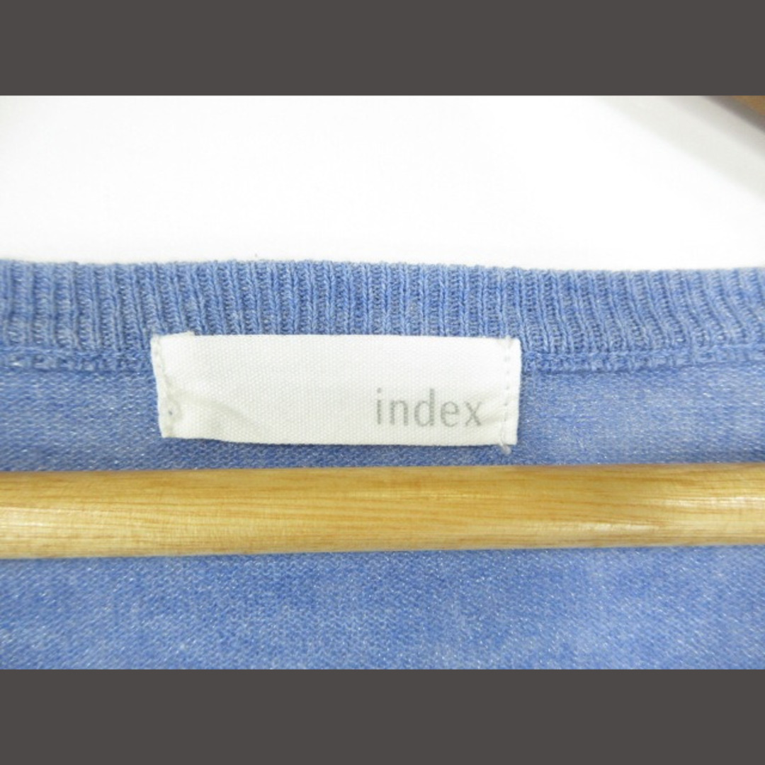 INDEX(インデックス)のINDEX カーディガン 丸首 長袖 無地 シンプル  ブルー M  レディースのトップス(カーディガン)の商品写真