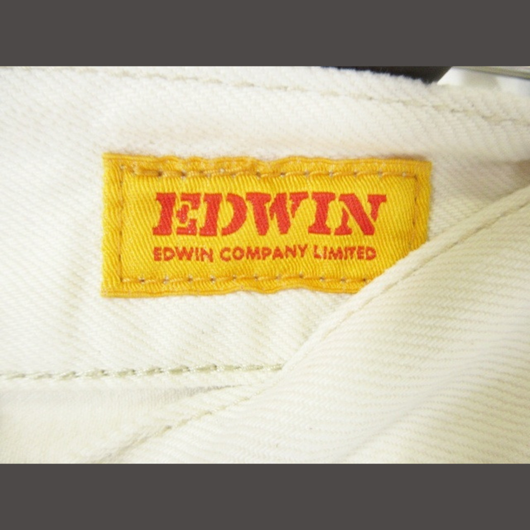 EDWIN(エドウィン)のエドウィン デニム ワイドパンツ 無地 シンプル 白 S レディースのパンツ(デニム/ジーンズ)の商品写真