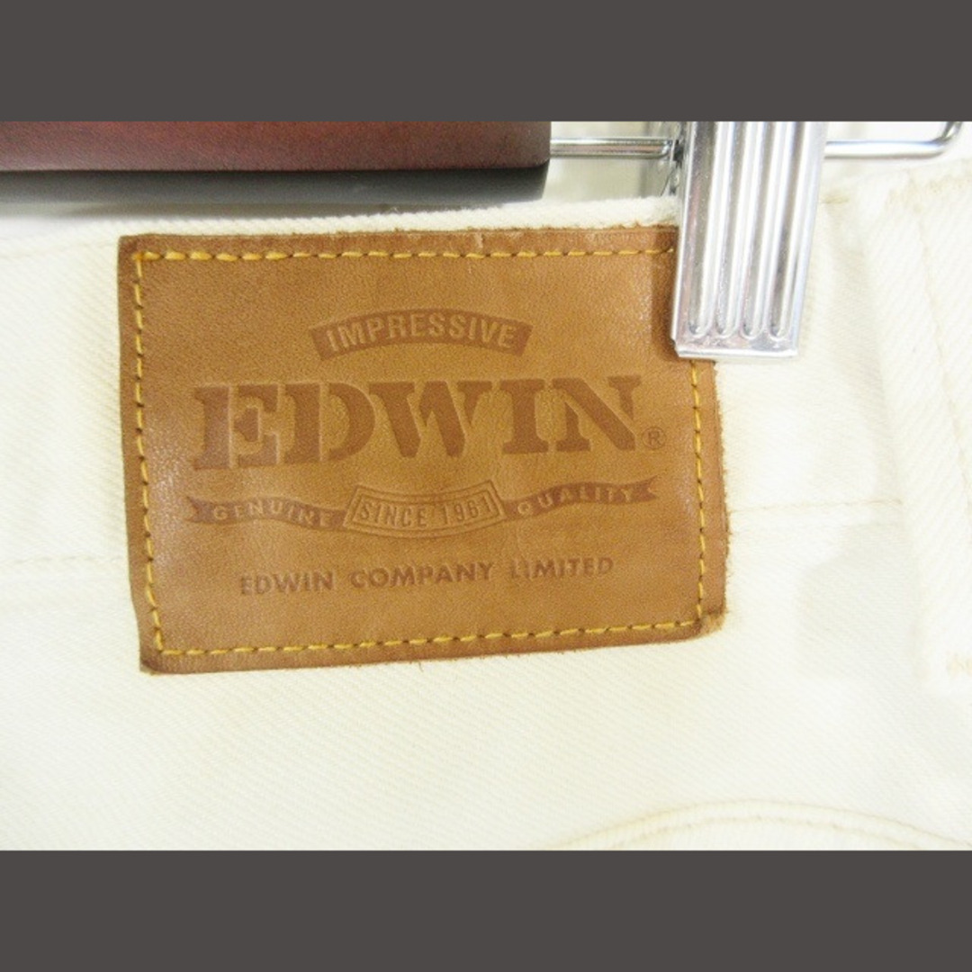 EDWIN(エドウィン)のエドウィン デニム ワイドパンツ 無地 シンプル 白 S レディースのパンツ(デニム/ジーンズ)の商品写真