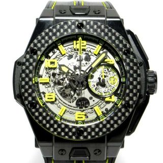 ウブロ(HUBLOT)のHUBLOT(ウブロ) 腕時計美品  ビッグバン フェラーリ 401.CQ.0129.VR メンズ セラミック×カーボン/カーフレザー×ラバーベルト/世界1000本限定/スケルトン文字盤/裏スケ/ウニコ スケルトン(その他)