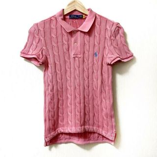 ポロラルフローレン(POLO RALPH LAUREN)のPOLObyRalphLauren(ポロラルフローレン) 半袖ポロシャツ サイズS レディース ピンク ニット/ケーブル編み(ポロシャツ)