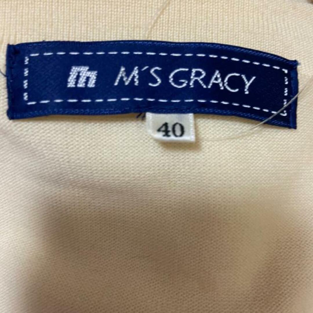 M'S GRACY(エムズグレイシー)のM'S GRACY(エムズグレイシー) 半袖セーター サイズ40 M レディース美品  ベージュ フェイクパール レディースのトップス(ニット/セーター)の商品写真