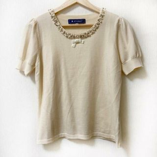 M'S GRACY - M'S GRACY(エムズグレイシー) 半袖セーター サイズ40 M レディース美品  ベージュ フェイクパール