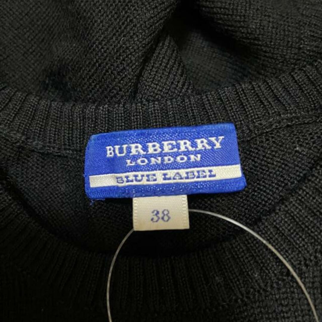 BURBERRY BLUE LABEL(バーバリーブルーレーベル)のBurberry Blue Label(バーバリーブルーレーベル) 半袖セーター サイズ38 M レディース 黒 クルーネック レディースのトップス(ニット/セーター)の商品写真