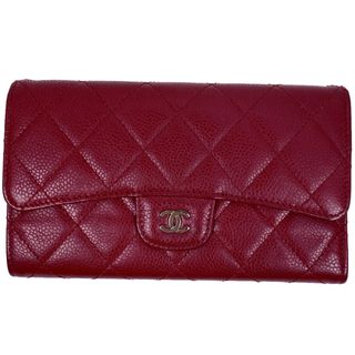 シャネル(CHANEL)のシャネル ココマーク 三つ折り 長財布 レディース 【中古】(財布)