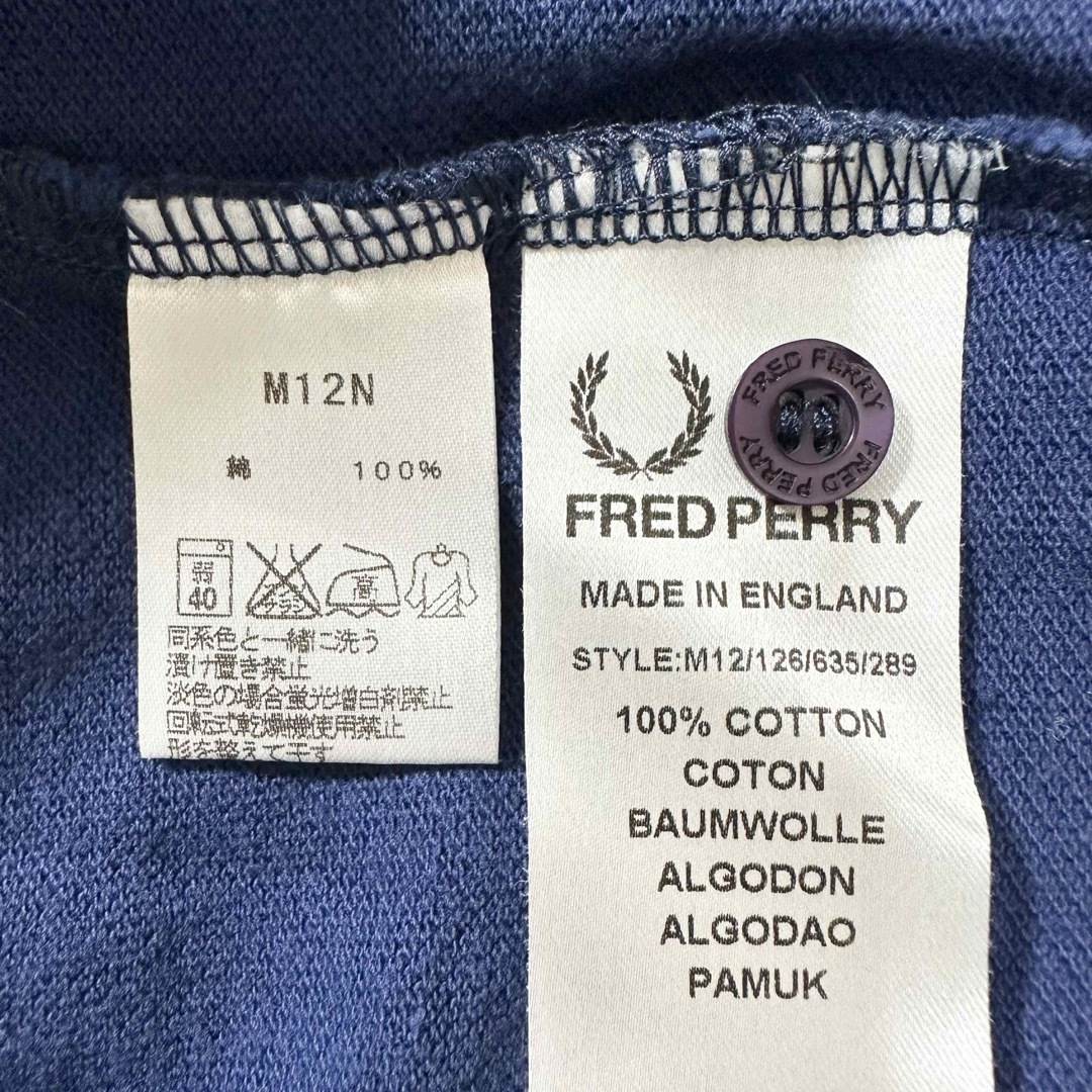 【英国製】FRED PERRY ポロシャツ　ブルー　リンガーネック　サイズ36 メンズのトップス(ポロシャツ)の商品写真