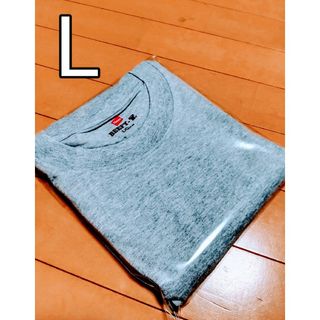 ヘインズ ビーフィー クルーネックTシャツ グレー L(Tシャツ/カットソー(半袖/袖なし))