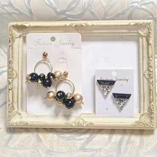 👑No.12　ブラック系ピアス２点セット(ピアス)