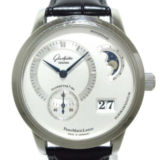 グラスヒュッテオリジナル(Glashutte Original)のGlashutte ORIGINAL(グラスヒュッテ) 腕時計 パノマティックルナ 90-02-02-02-04 メンズ SS/裏スケ/ムーンフェイズ/社外革ベルト シルバー(その他)