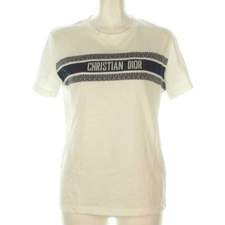 Christian Dior - DIOR/ChristianDior(ディオール/クリスチャンディオール) 半袖Tシャツ サイズS レディース - 143T04A4043 白×ネイビー クルーネック/半袖/夏物 綿