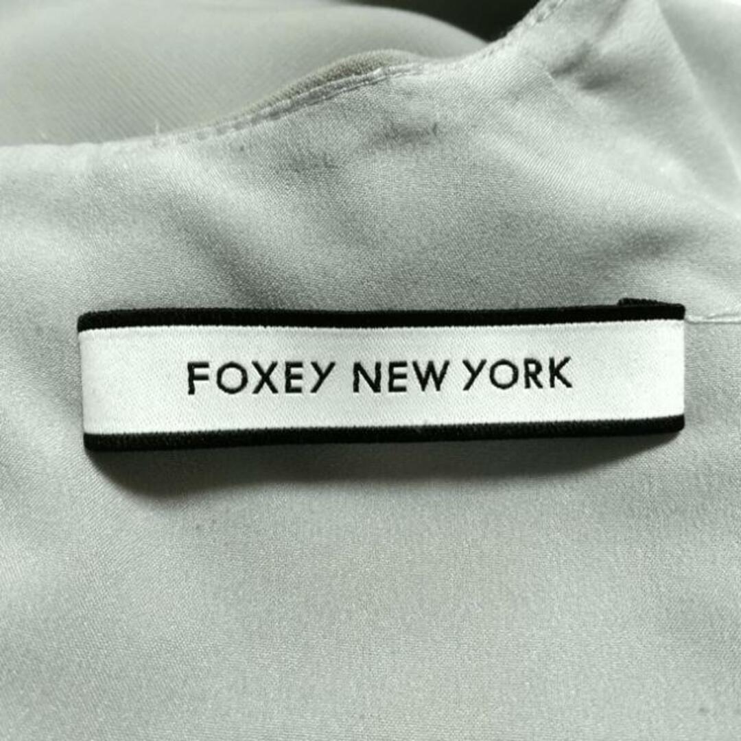 FOXEY NEW YORK(フォクシーニューヨーク) ワンピース サイズ38 M レディース - ライトグリーン クルーネック/七分袖/ひざ丈/ジップアップ レディースのワンピース(その他)の商品写真