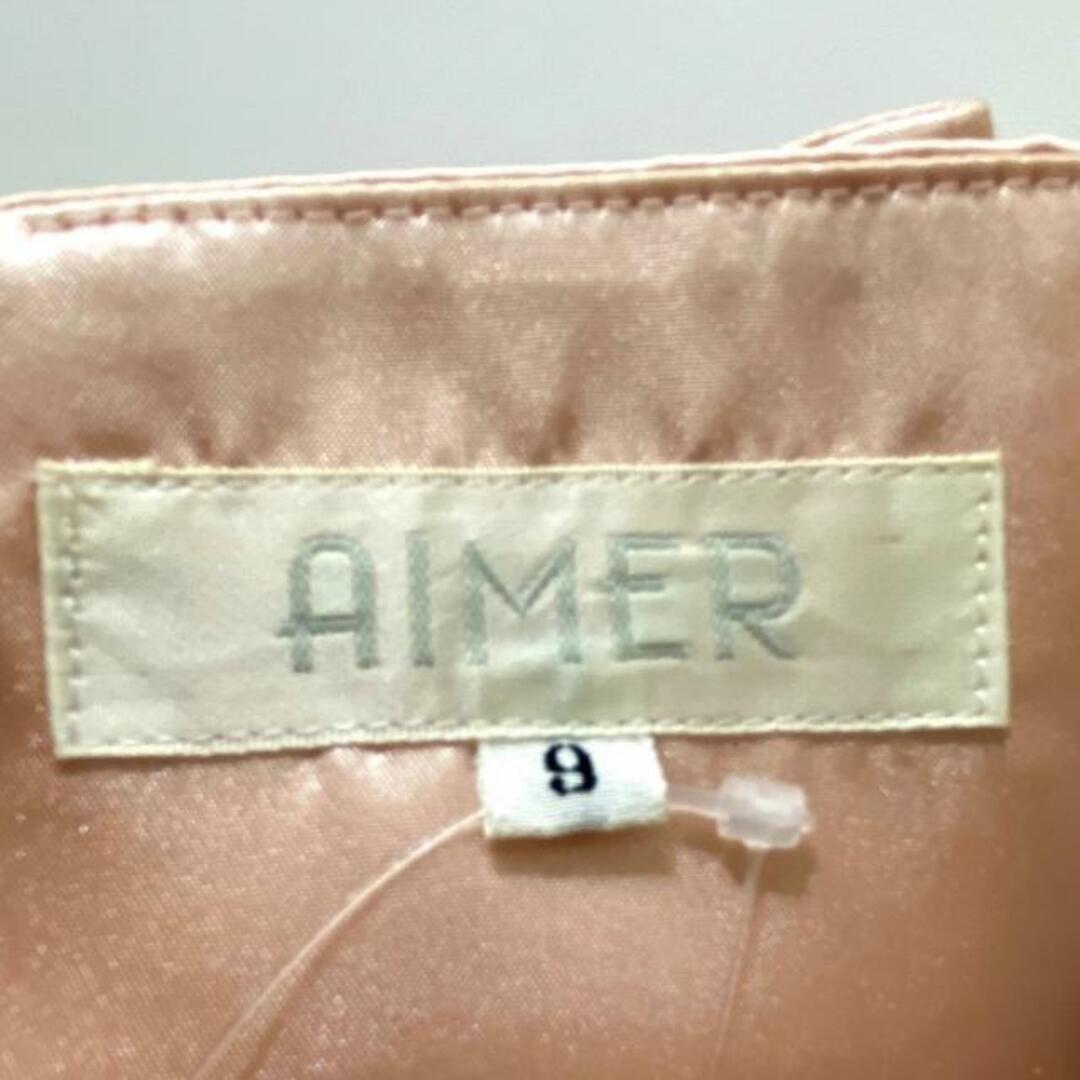 AIMER(エメ)のaimer(エメ) ドレス サイズ9 M レディース ピンクベージュ×ブラウン レディースのフォーマル/ドレス(その他ドレス)の商品写真