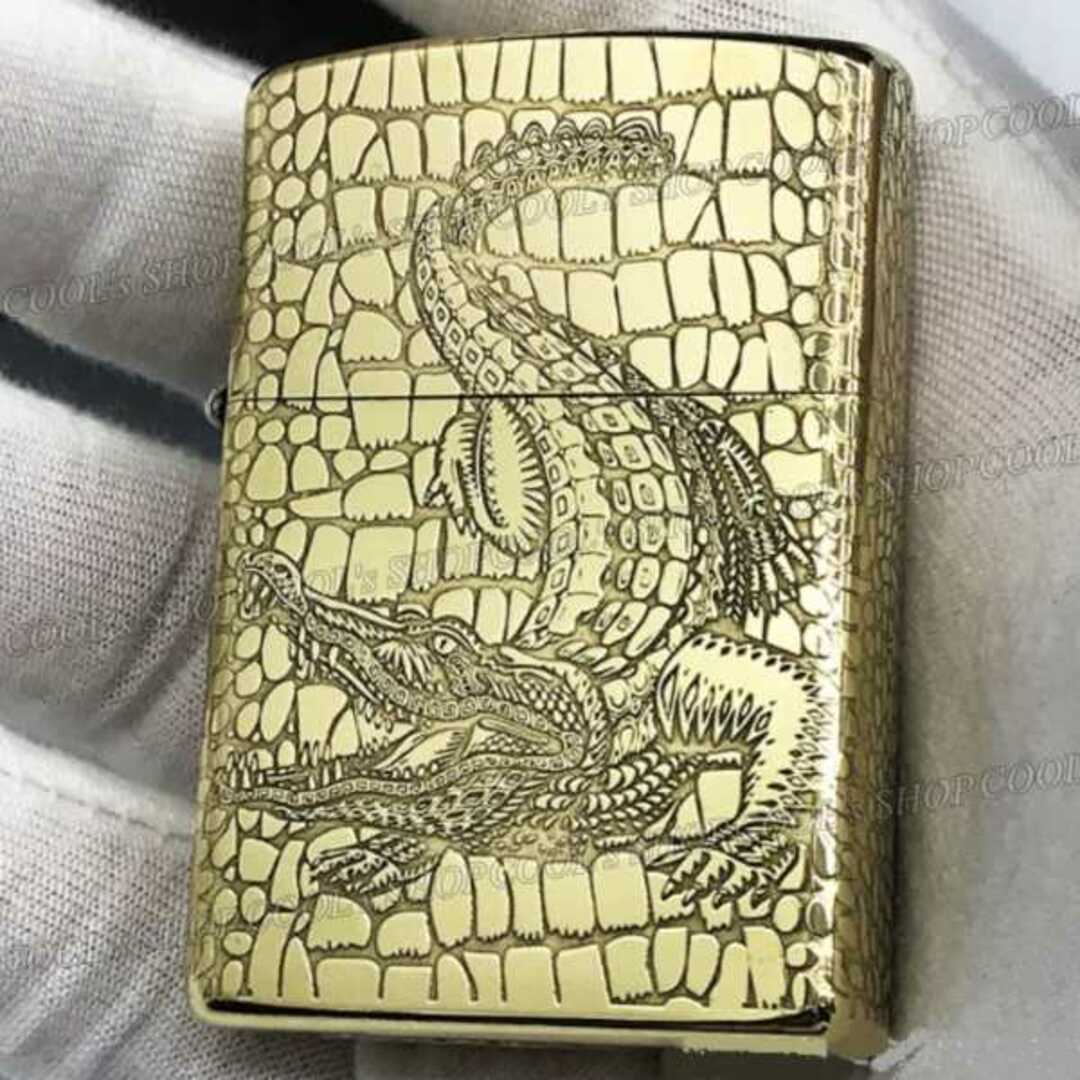 クロコダイル 全面加工 オイルライター ZORRO ゴールド zippo ワニ