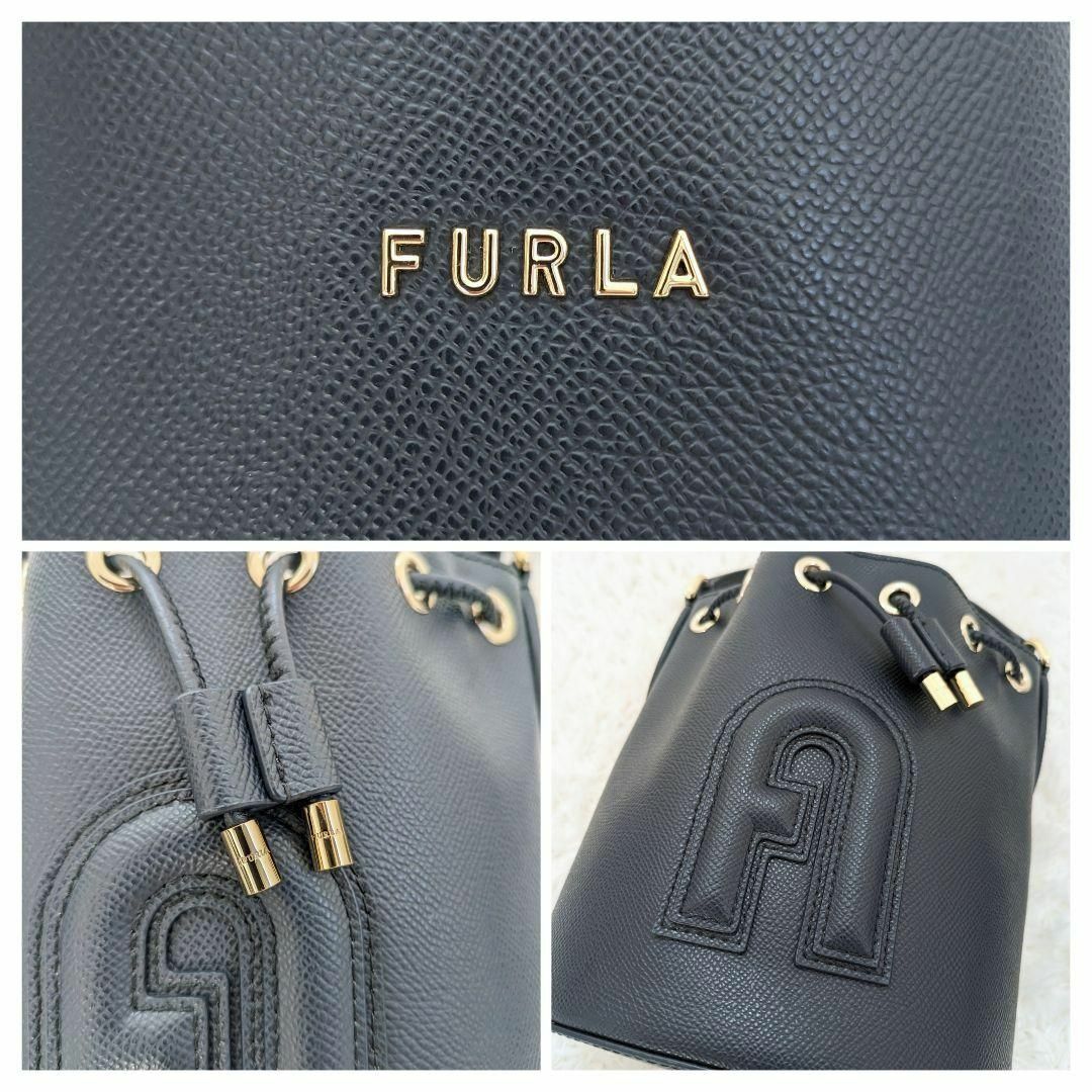 Furla(フルラ)の未使用✨フルラ クリオ 2way ショルダーバッグ 紺 アーチロゴ 現行 巾着 レディースのバッグ(ショルダーバッグ)の商品写真