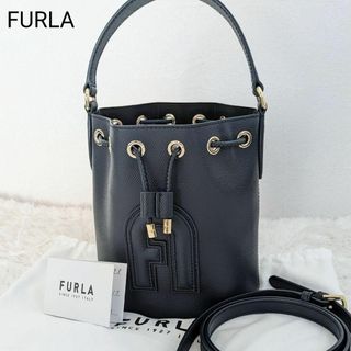 Furla - 未使用✨フルラ クリオ 2way ショルダーバッグ 紺 アーチロゴ 現行 巾着