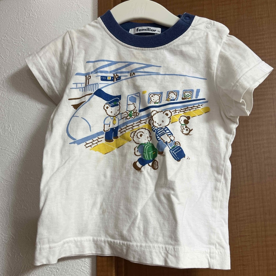 familiar(ファミリア)のfamiliar ファミちゃんとなかまたち Tシャツ 半袖 白 ホワイト おとこ キッズ/ベビー/マタニティのキッズ服男の子用(90cm~)(Tシャツ/カットソー)の商品写真