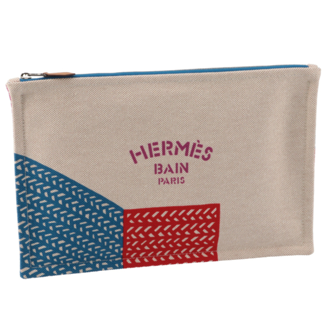 Hermes(エルメス)のエルメス/HERMES バッグ メンズ POISSON NATTE FLAT POUCH ポーチ BLUE ORANGE (01) H103582M メンズのバッグ(セカンドバッグ/クラッチバッグ)の商品写真