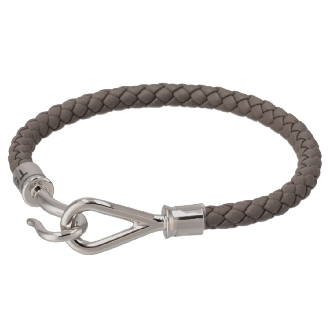 Hermes(エルメス)のエルメス/HERMES ブレスレット メンズ JUMBO H PALLADIUM PLATED BRASS SWIFT CALF LEATHER BRACELET レザーブレスレット ETAIN (8F) H077241FP メンズのアクセサリー(ブレスレット)の商品写真