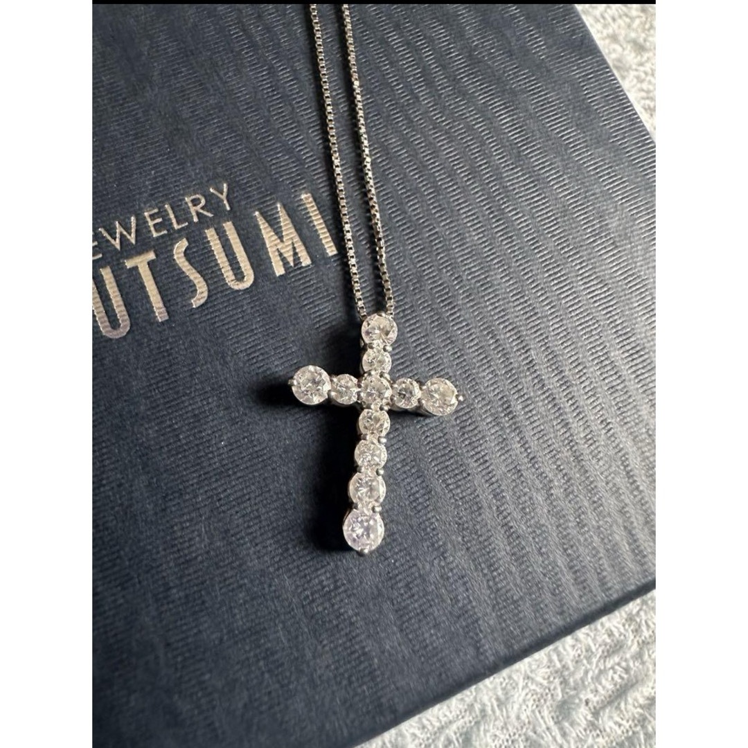 JEWELRY TSUTSUMI(ジュエリーツツミ)のクロスダイヤモンドプラチナネックレス　1ct レディースのアクセサリー(ネックレス)の商品写真
