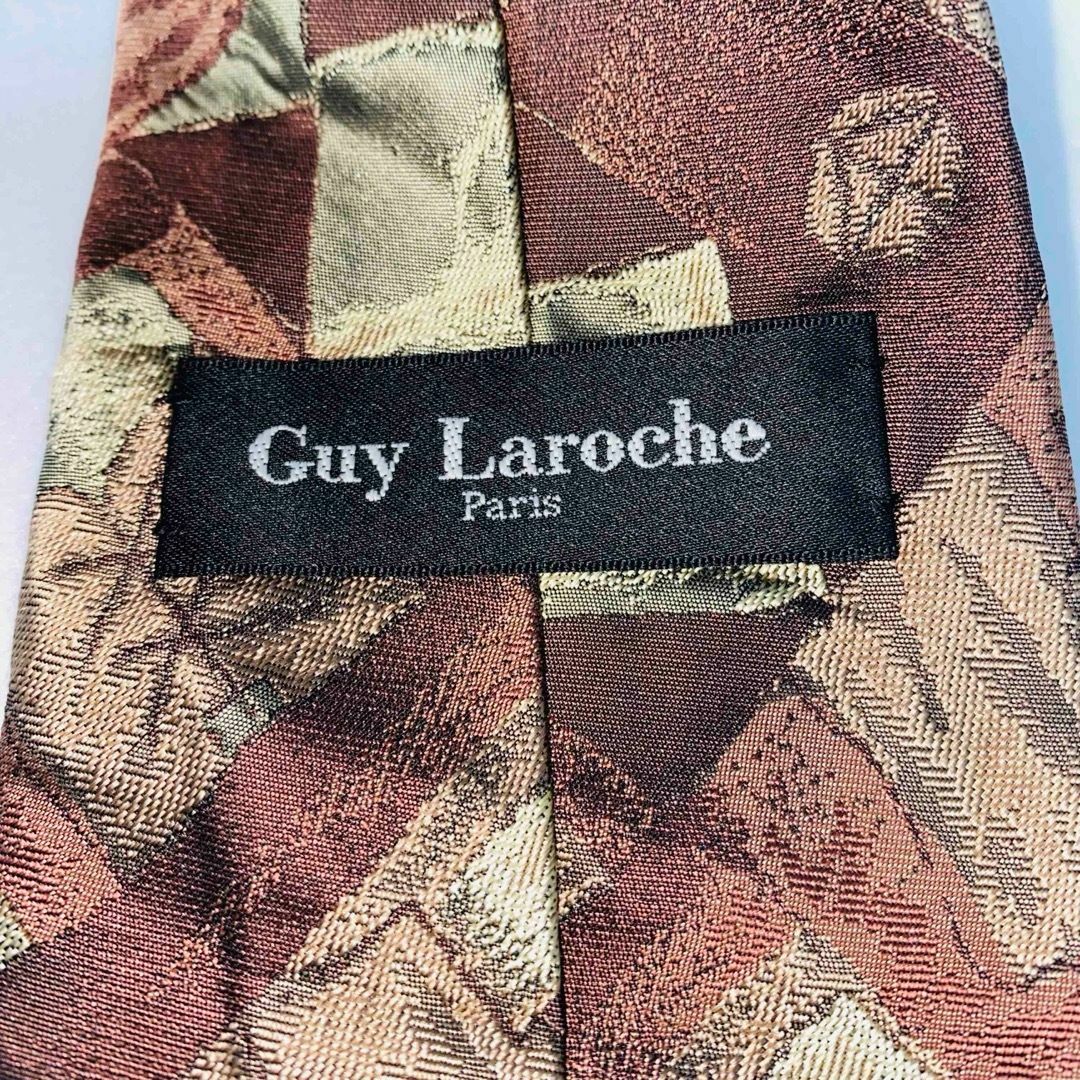 Guy Laroche(ギラロッシュ)のGuy Laroche ギラロッシュ　シルクネクタイ　高級　絹100％ ブラウン メンズのファッション小物(ネクタイ)の商品写真