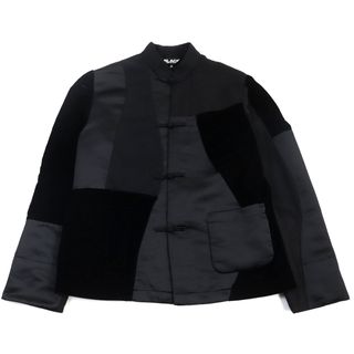 ブラックコムデギャルソン(BLACK COMME des GARCONS)の極美品○BLACK COMME des GARCONS ブラックコムデギャルソン 2022年製 1J-J027 異素材切替 チャイナジャケット ブラック XXL 日本製 正規品 メンズ(その他)