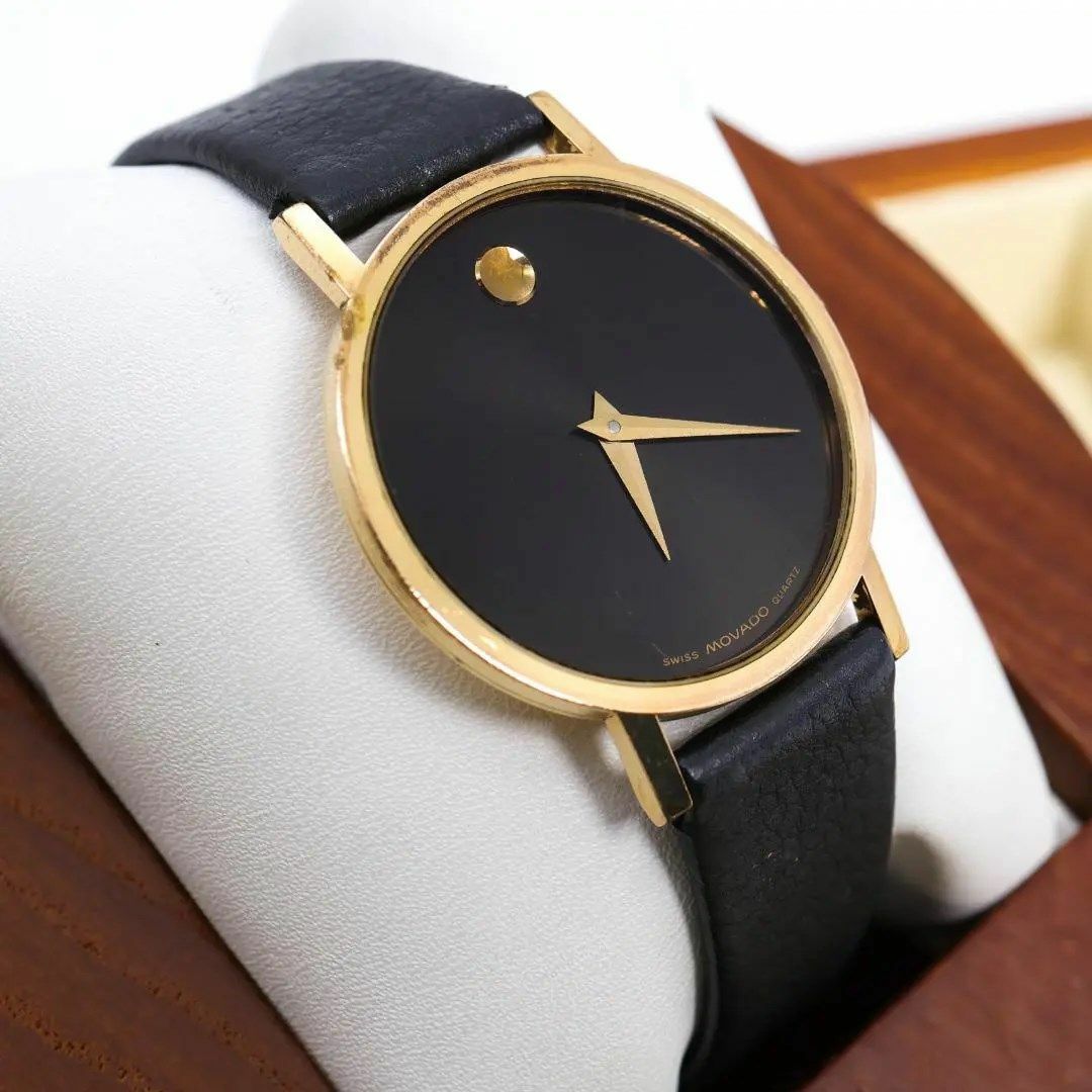 MOVADO(モバード)の◆希少 稼働 Movad 腕時計 レザーベルト 新品電池 ボーイズ f メンズの時計(腕時計(アナログ))の商品写真