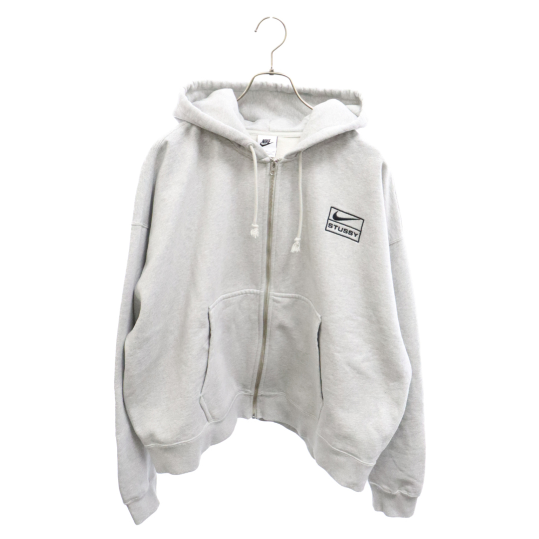 STUSSY(ステューシー)のSTUSSY ステューシー × NIKE U Nrg F Fz Flc Hoodie FJ9181-050 ロゴプリントジップアップパーカー グレー メンズのトップス(パーカー)の商品写真