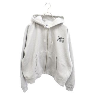 ステューシー(STUSSY)のSTUSSY ステューシー × NIKE U Nrg F Fz Flc Hoodie FJ9181-050 ロゴプリントジップアップパーカー グレー(パーカー)