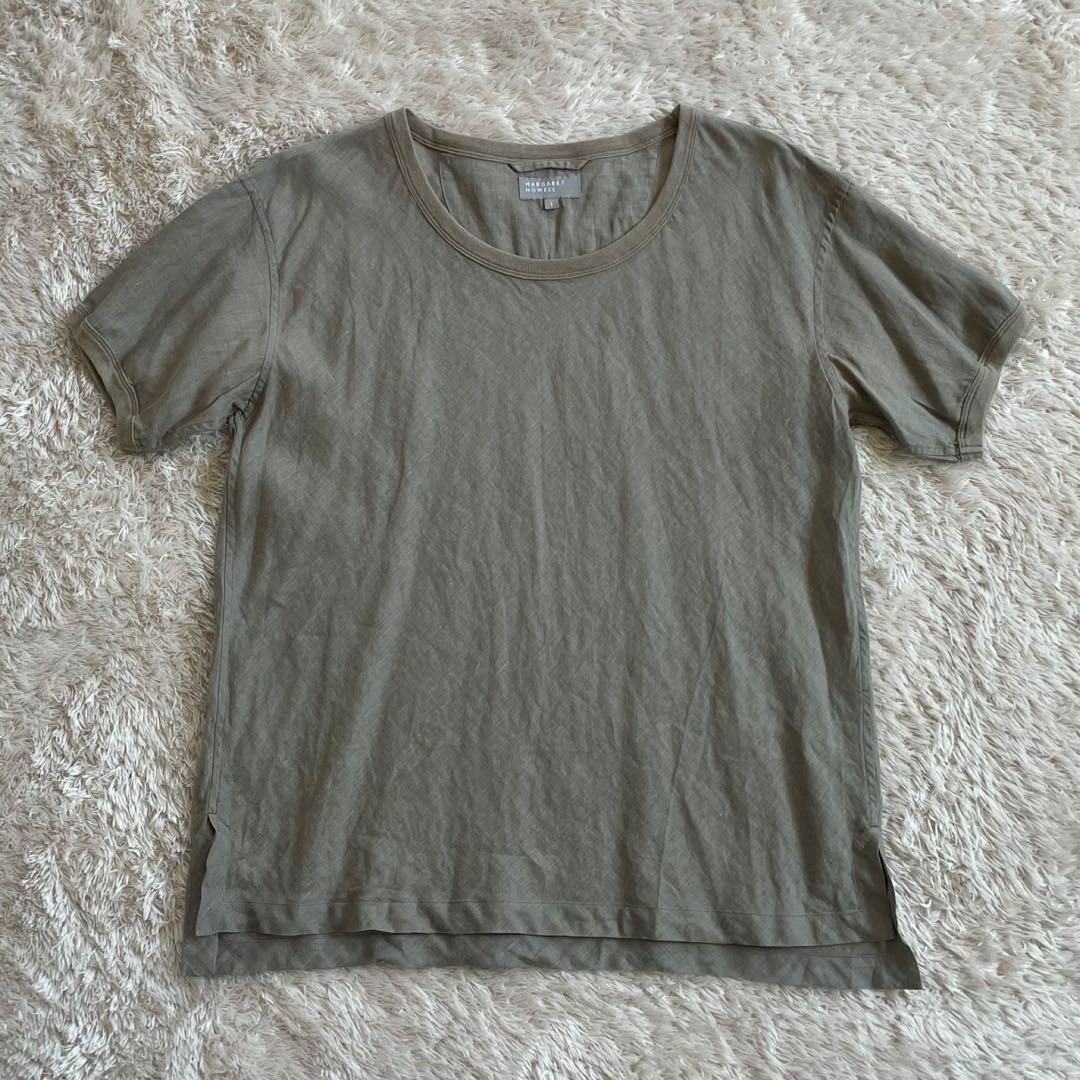 MARGARET HOWELL(マーガレットハウエル)のマーガレットハウエル　リネン100% Tシャツ　カットソー レディースのトップス(Tシャツ(半袖/袖なし))の商品写真