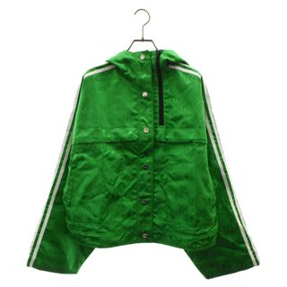 Gucci - GUCCI グッチ 22SS ×adidas Bomber Jacket ×アディダス 総柄 フーディーボンバージャケット グリーン レディース 697438 ZAJFW