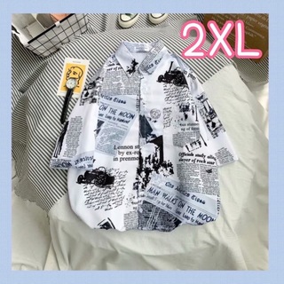 【人気】 総柄シャツ　半袖　メンズ　2XL　韓国　ビックサイズ　シャツ(シャツ)