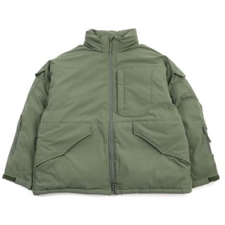 美品○DAIWA PIER39 ダイワピア39 22AW BW-22022W TECH PADDING MIL JACKET レイヤリングシステム スタンドカラー フード入り ライナージャケット/ダウンジャケット カーキグリーン XL 正規品 メンズ(ダウンジャケット)