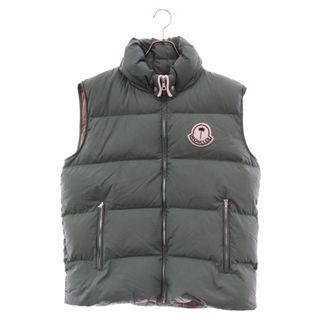 モンクレール(MONCLER)のMONCLER モンクレール × Palm Angels Genius ジーニアス ジップアップ キルティングジャケット グリーン I209L1A00013 M3377(ダウンベスト)